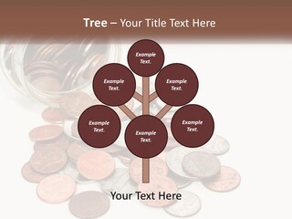A Jar Filled With Lots Of Coins Sitting On Top Of A Table PowerPoint Template