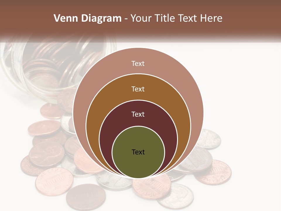 A Jar Filled With Lots Of Coins Sitting On Top Of A Table PowerPoint Template