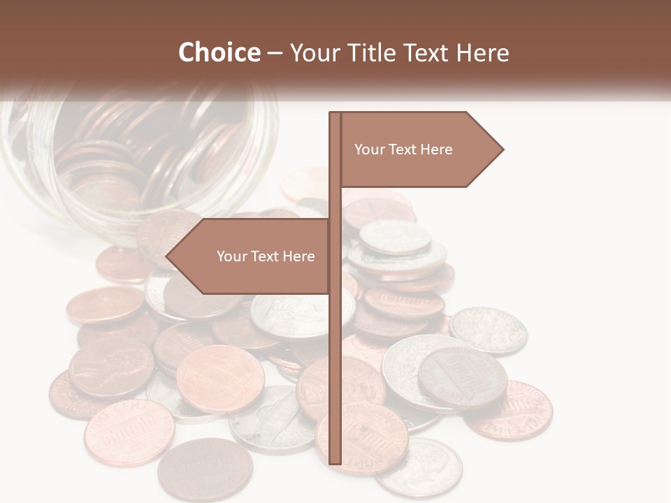 A Jar Filled With Lots Of Coins Sitting On Top Of A Table PowerPoint Template