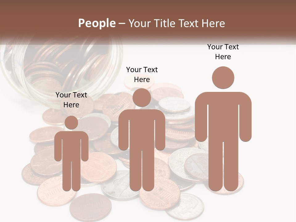 A Jar Filled With Lots Of Coins Sitting On Top Of A Table PowerPoint Template