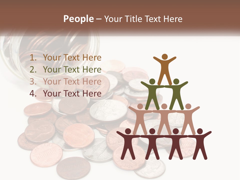A Jar Filled With Lots Of Coins Sitting On Top Of A Table PowerPoint Template