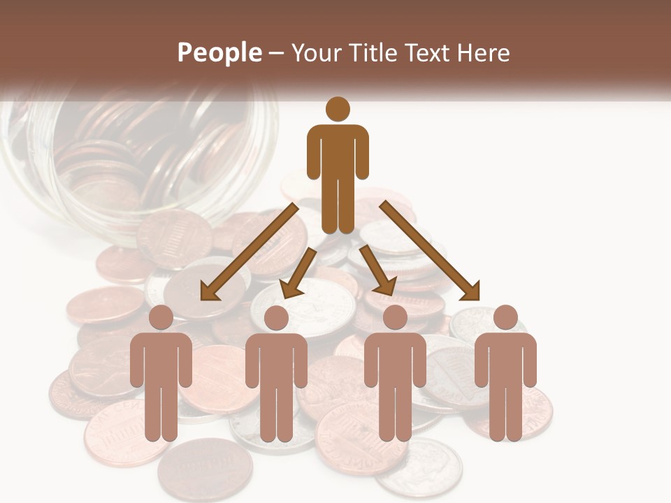 A Jar Filled With Lots Of Coins Sitting On Top Of A Table PowerPoint Template