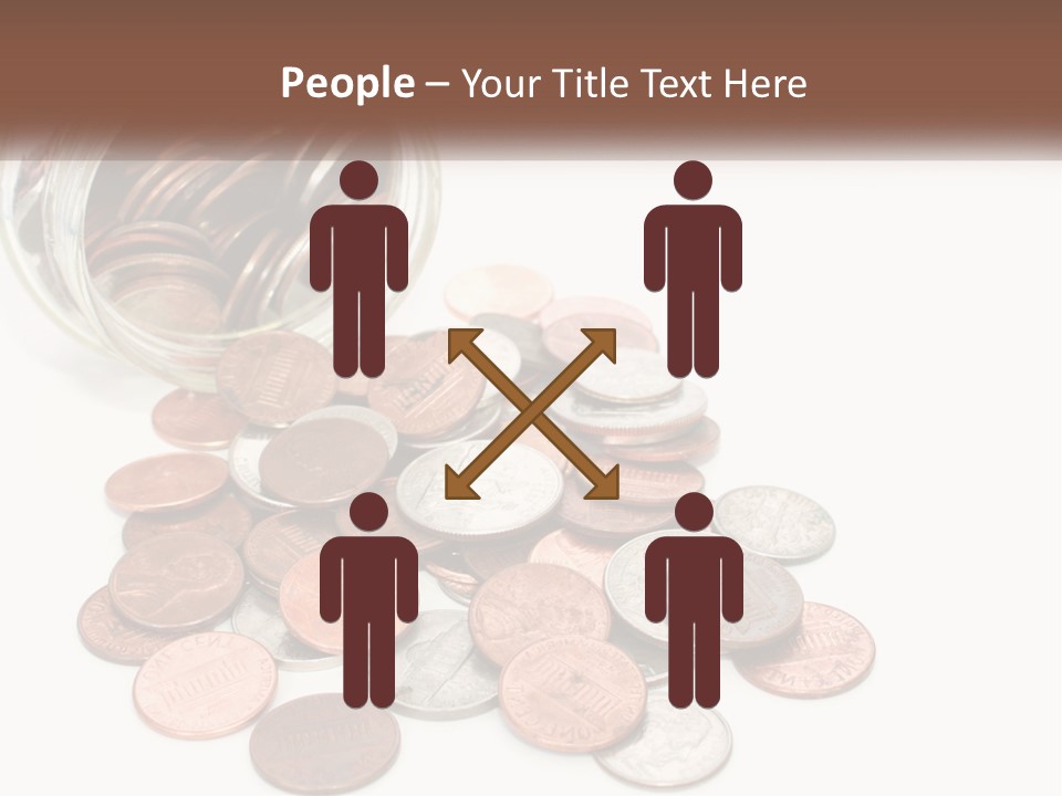 A Jar Filled With Lots Of Coins Sitting On Top Of A Table PowerPoint Template