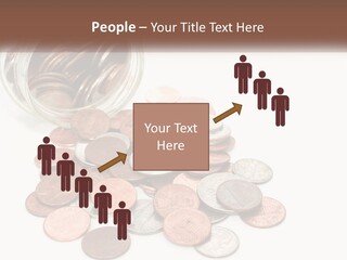A Jar Filled With Lots Of Coins Sitting On Top Of A Table PowerPoint Template