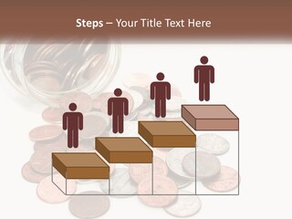 A Jar Filled With Lots Of Coins Sitting On Top Of A Table PowerPoint Template