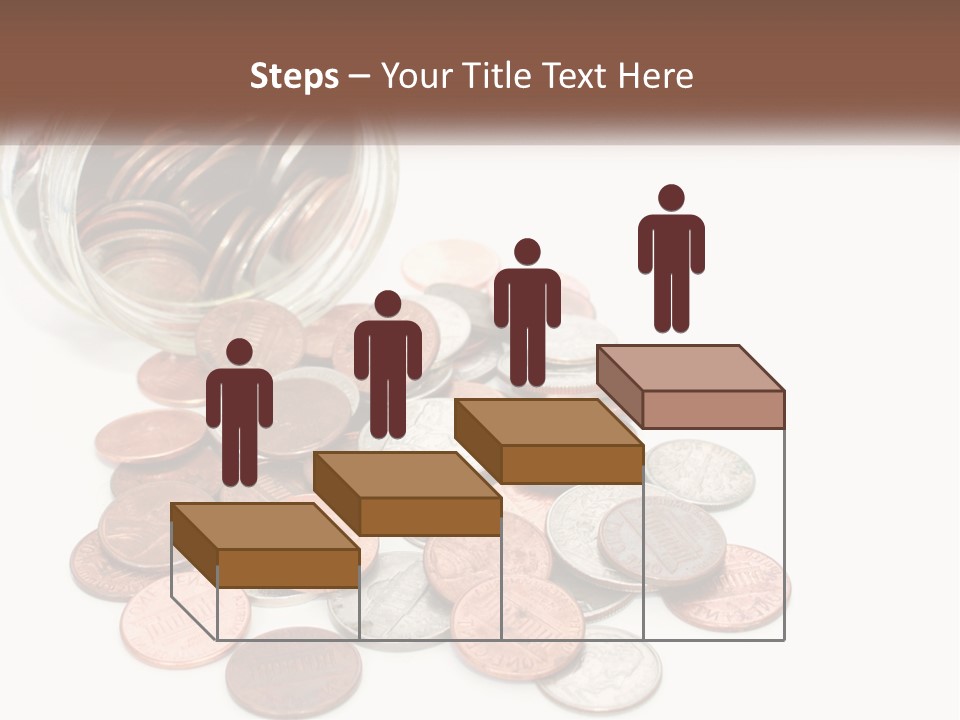 A Jar Filled With Lots Of Coins Sitting On Top Of A Table PowerPoint Template