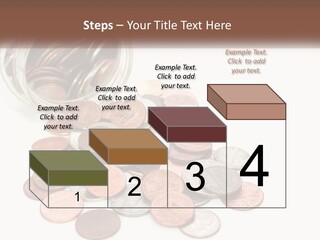 A Jar Filled With Lots Of Coins Sitting On Top Of A Table PowerPoint Template