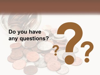 A Jar Filled With Lots Of Coins Sitting On Top Of A Table PowerPoint Template