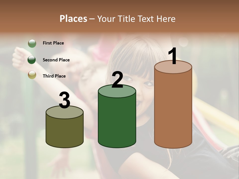 A Group Of Children Playing On A Slide PowerPoint Template