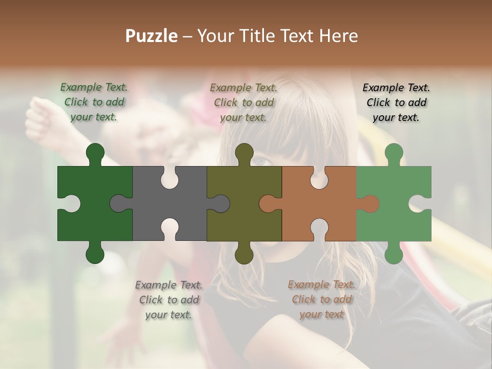 A Group Of Children Playing On A Slide PowerPoint Template