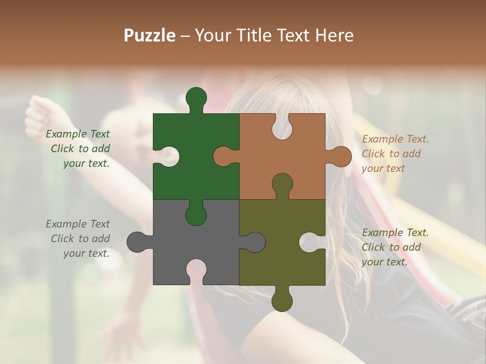 A Group Of Children Playing On A Slide PowerPoint Template