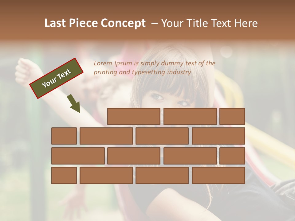 A Group Of Children Playing On A Slide PowerPoint Template