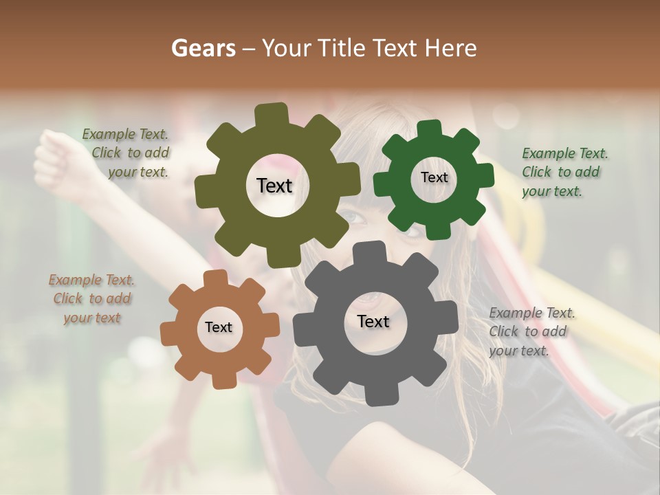 A Group Of Children Playing On A Slide PowerPoint Template