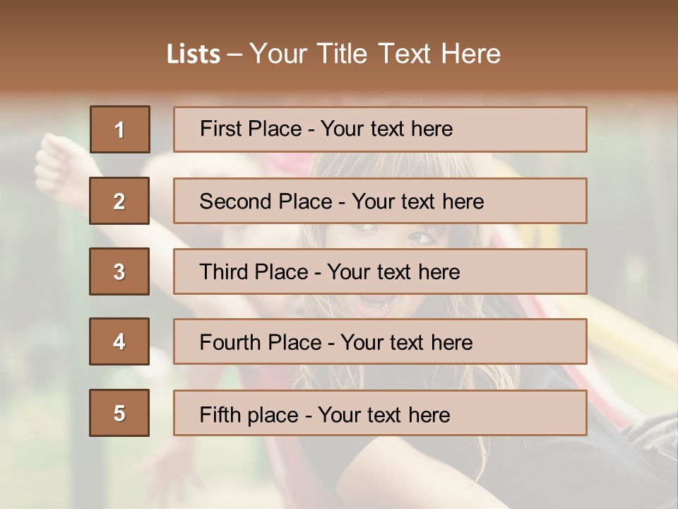 A Group Of Children Playing On A Slide PowerPoint Template