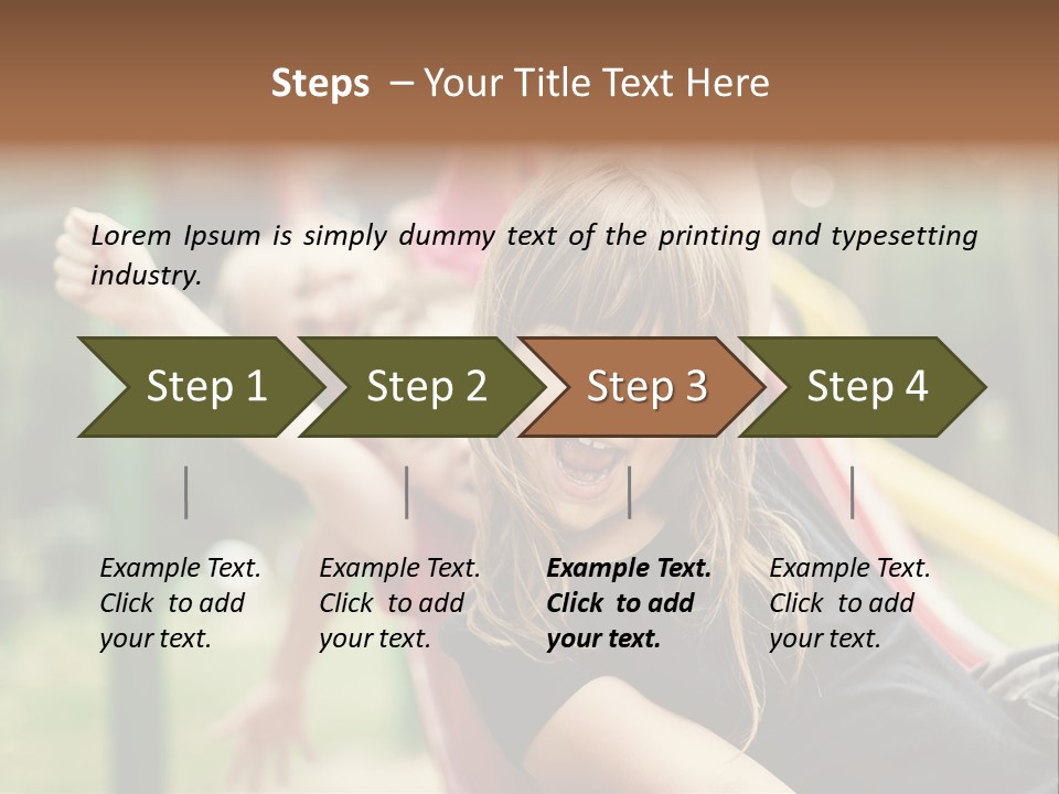 A Group Of Children Playing On A Slide PowerPoint Template