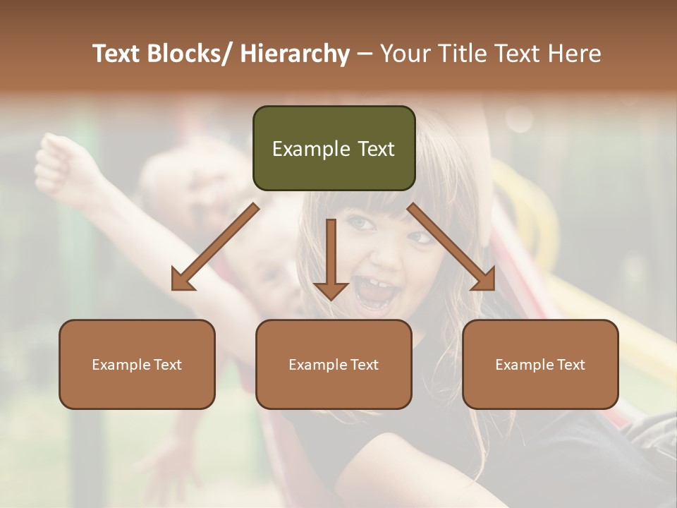 A Group Of Children Playing On A Slide PowerPoint Template