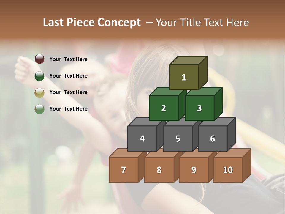 A Group Of Children Playing On A Slide PowerPoint Template