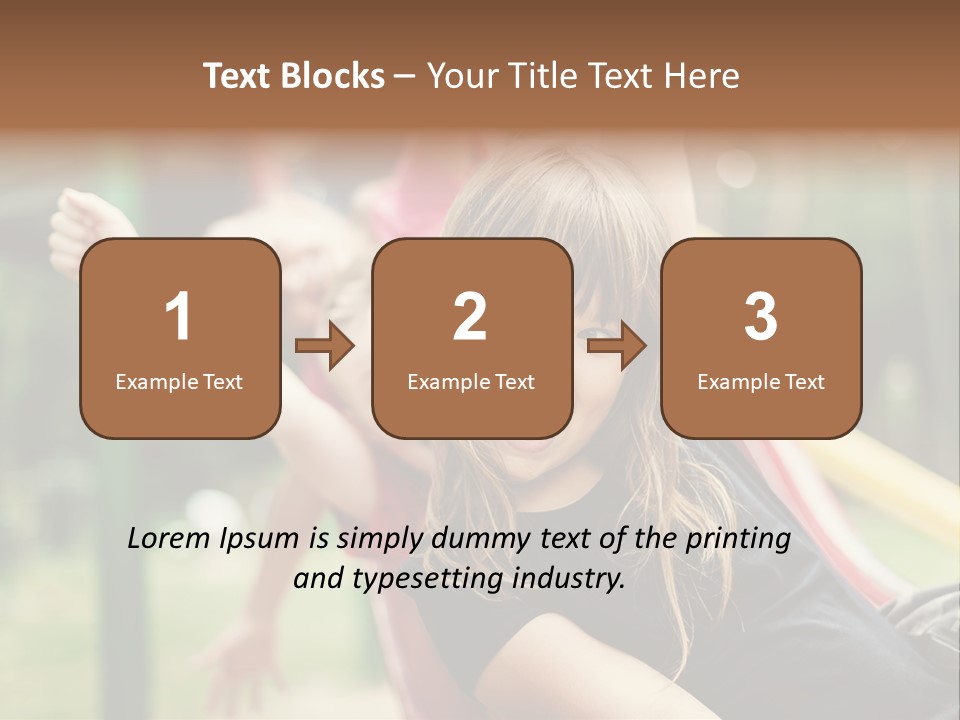 A Group Of Children Playing On A Slide PowerPoint Template