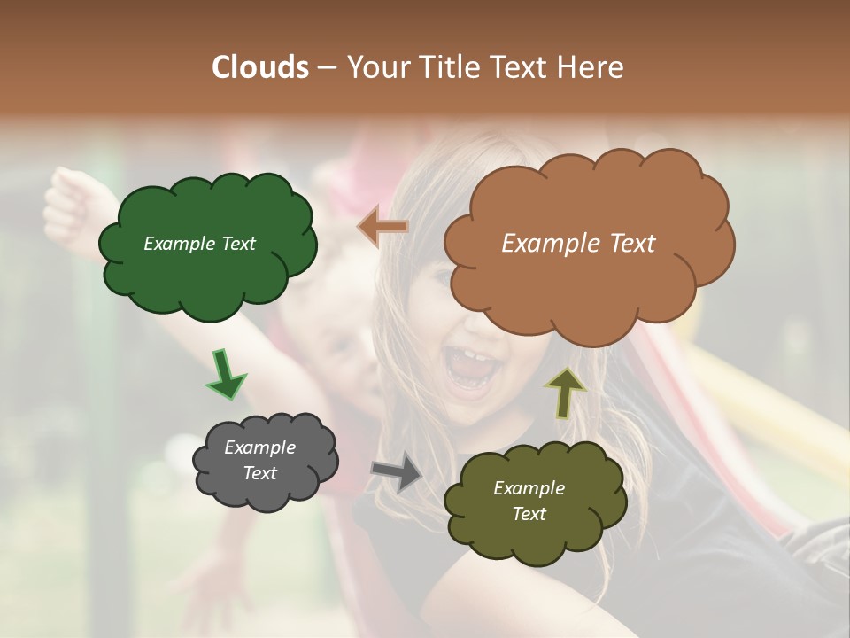 A Group Of Children Playing On A Slide PowerPoint Template