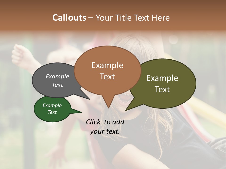 A Group Of Children Playing On A Slide PowerPoint Template