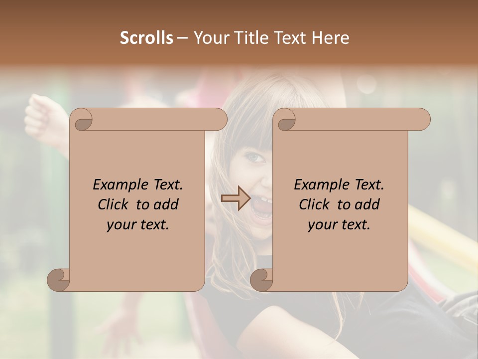 A Group Of Children Playing On A Slide PowerPoint Template