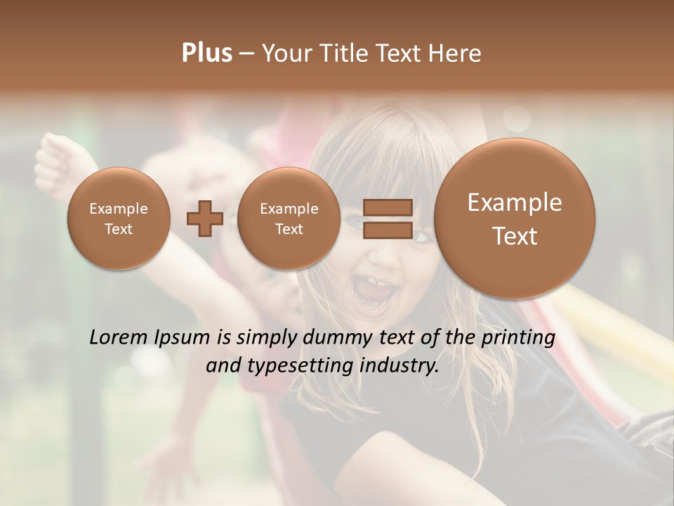 A Group Of Children Playing On A Slide PowerPoint Template