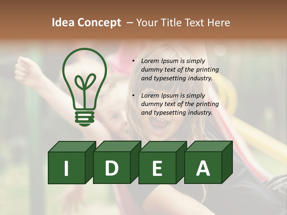 A Group Of Children Playing On A Slide PowerPoint Template