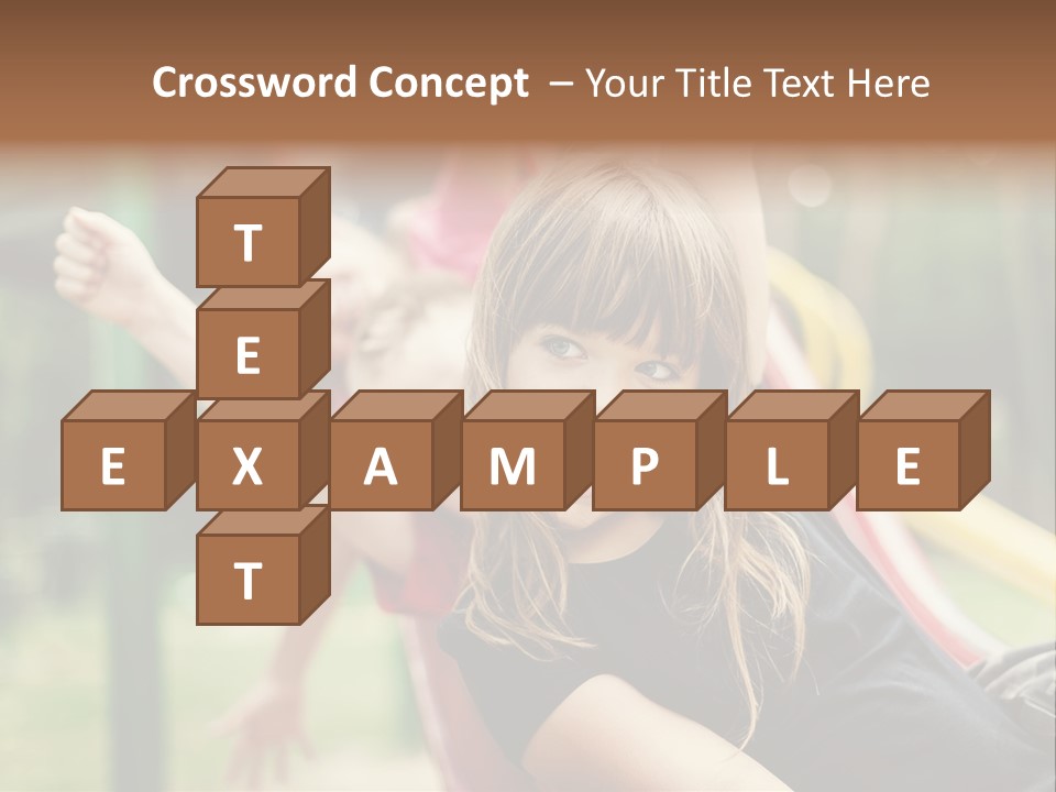 A Group Of Children Playing On A Slide PowerPoint Template