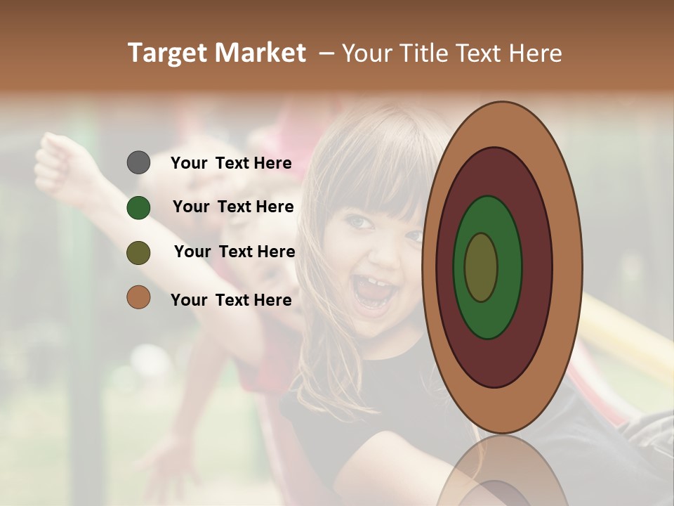 A Group Of Children Playing On A Slide PowerPoint Template