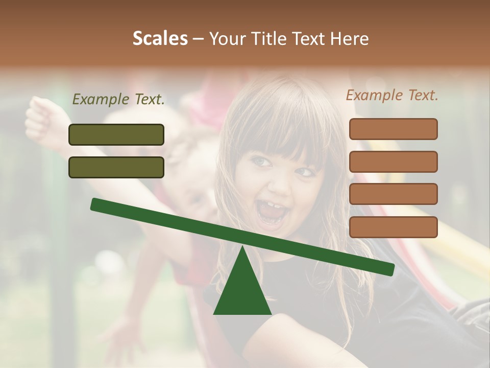 A Group Of Children Playing On A Slide PowerPoint Template