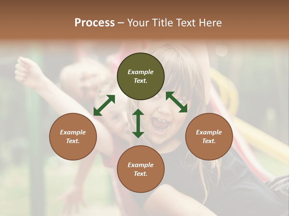 A Group Of Children Playing On A Slide PowerPoint Template