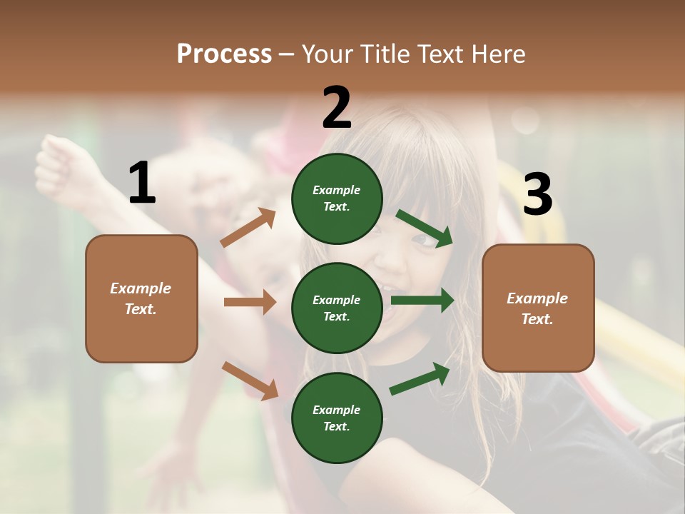 A Group Of Children Playing On A Slide PowerPoint Template