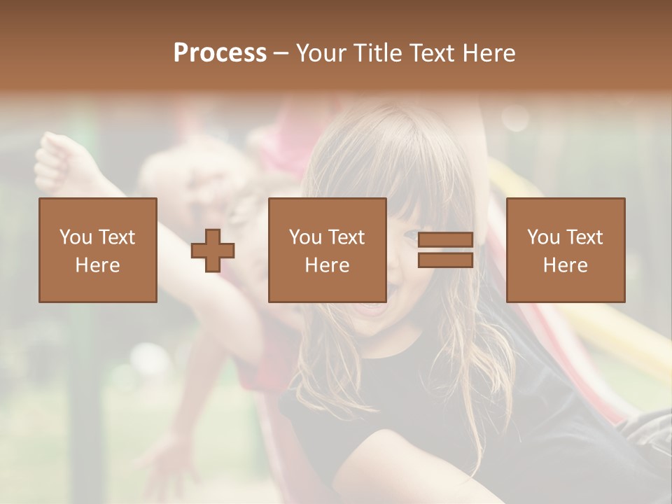 A Group Of Children Playing On A Slide PowerPoint Template