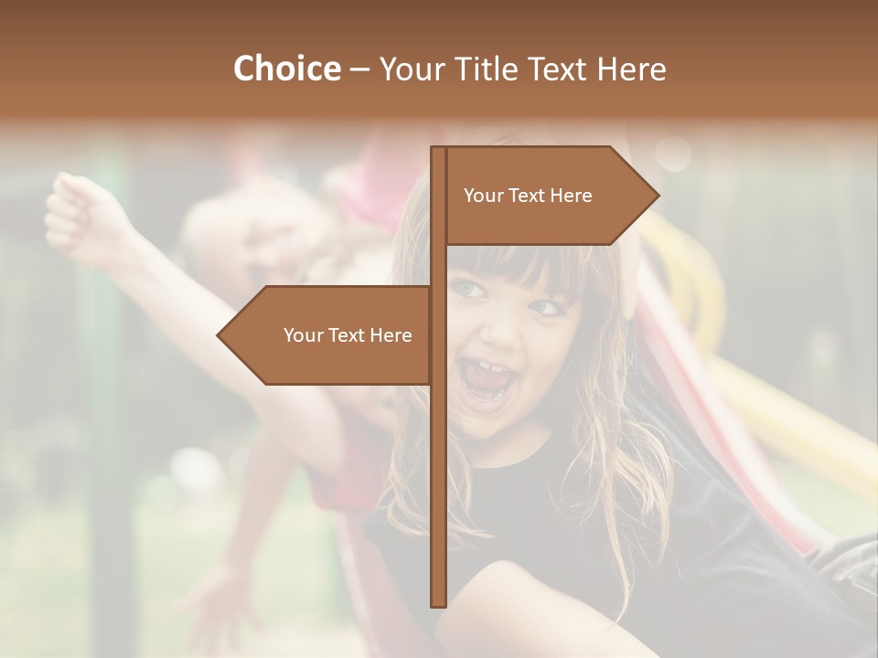 A Group Of Children Playing On A Slide PowerPoint Template