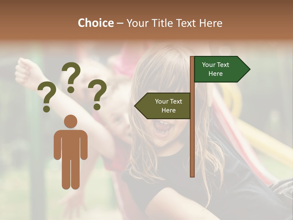 A Group Of Children Playing On A Slide PowerPoint Template