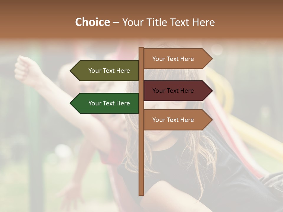 A Group Of Children Playing On A Slide PowerPoint Template