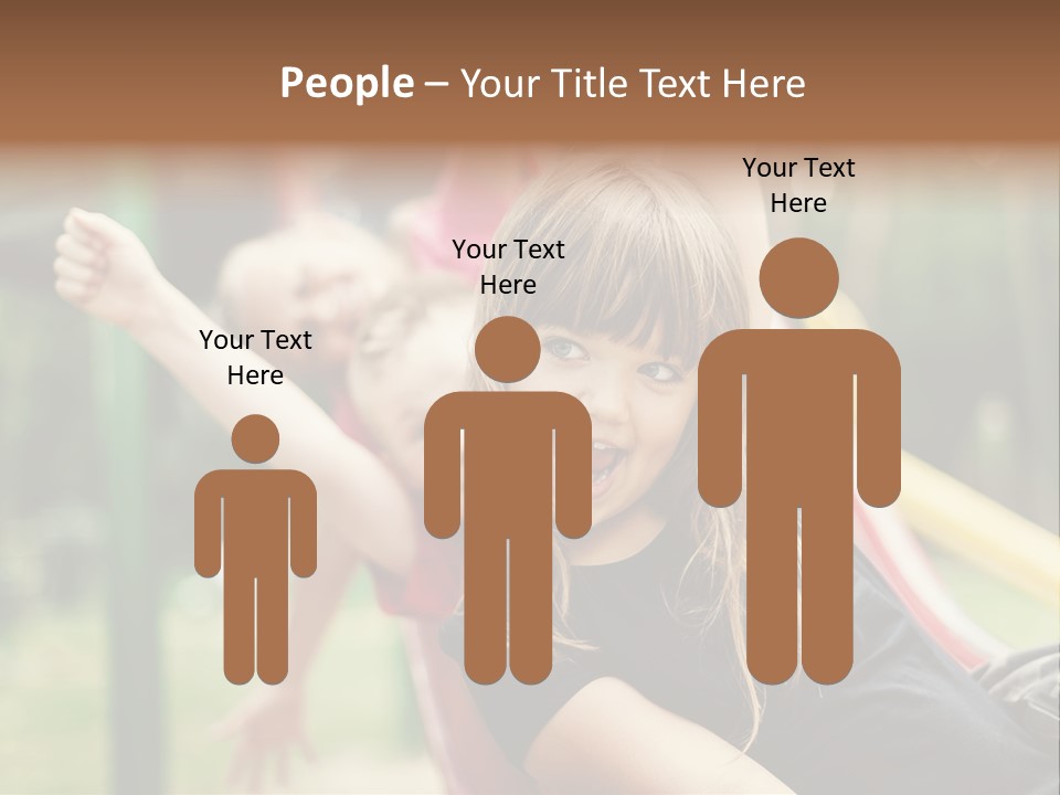 A Group Of Children Playing On A Slide PowerPoint Template