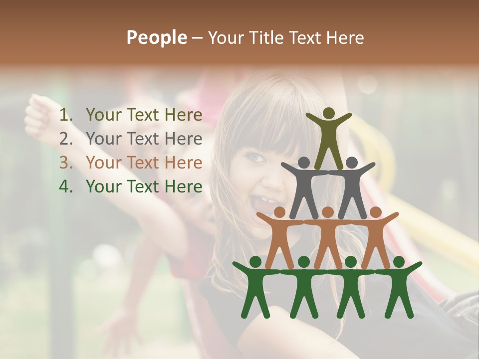 A Group Of Children Playing On A Slide PowerPoint Template
