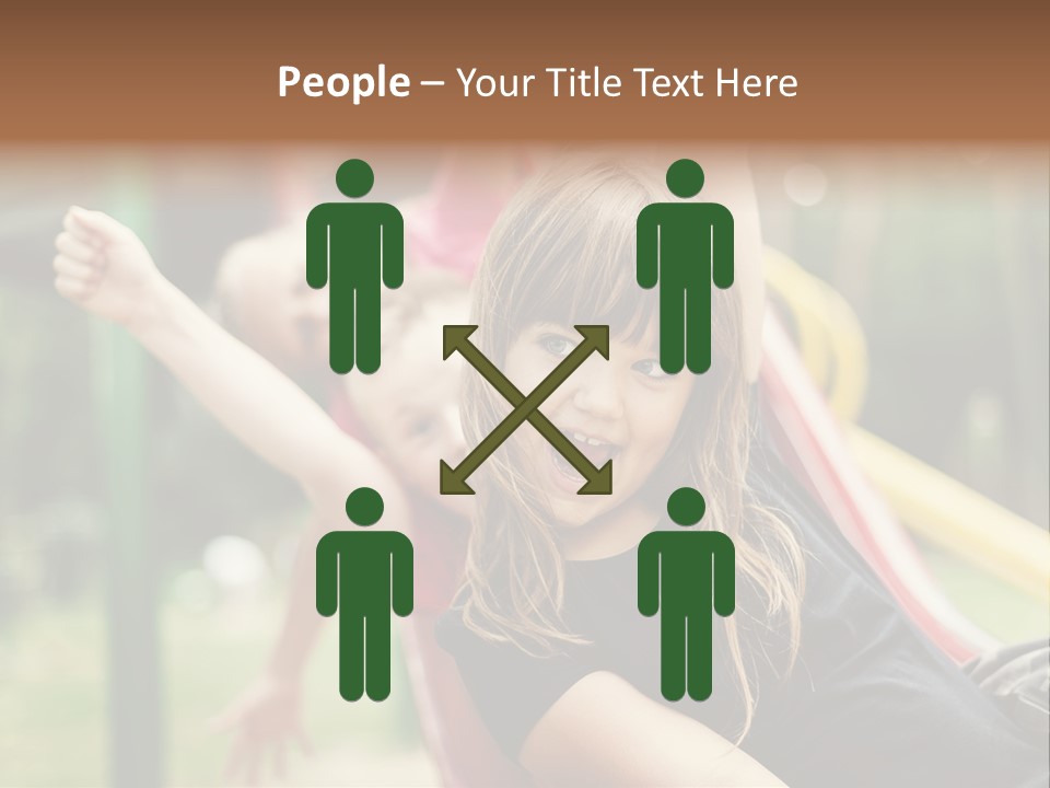 A Group Of Children Playing On A Slide PowerPoint Template