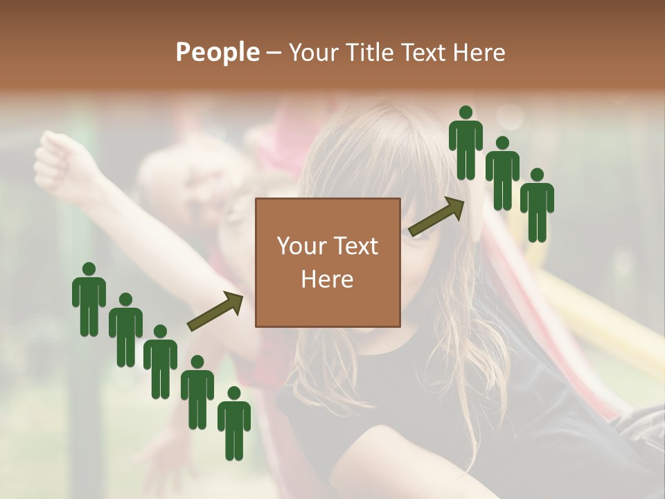 A Group Of Children Playing On A Slide PowerPoint Template