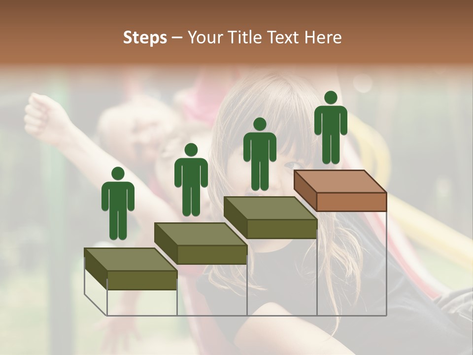 A Group Of Children Playing On A Slide PowerPoint Template