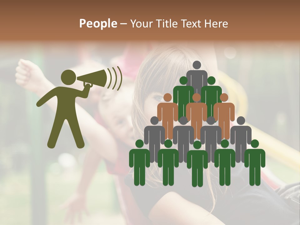 A Group Of Children Playing On A Slide PowerPoint Template