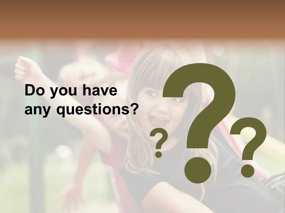 A Group Of Children Playing On A Slide PowerPoint Template