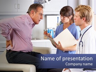 A Group Of Doctors Talking To Each Other PowerPoint Template