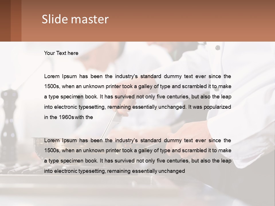 A Group Of Chefs Preparing Food In A Kitchen PowerPoint Template