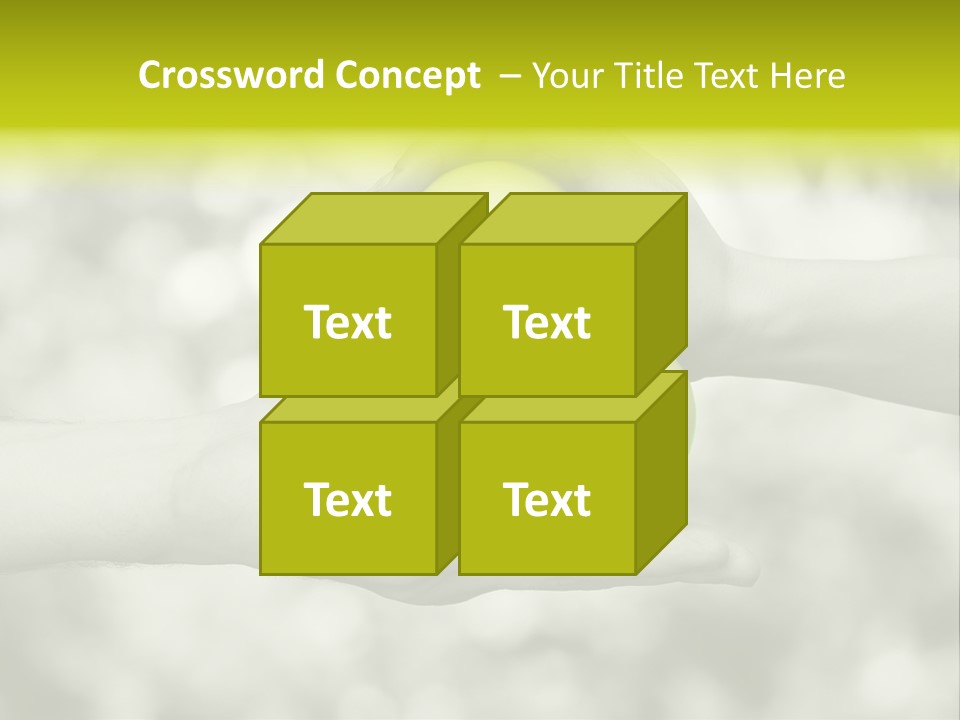 Two Hands Holding A Green Heart Powerpoint Template PowerPoint Template