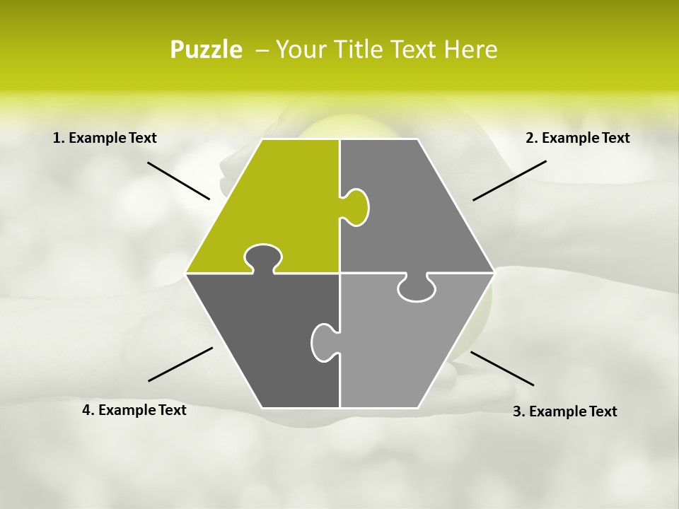 Two Hands Holding A Green Heart Powerpoint Template PowerPoint Template