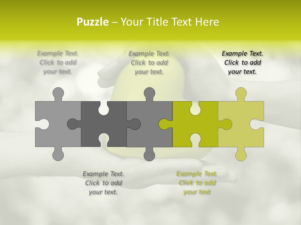 Two Hands Holding A Green Heart Powerpoint Template PowerPoint Template