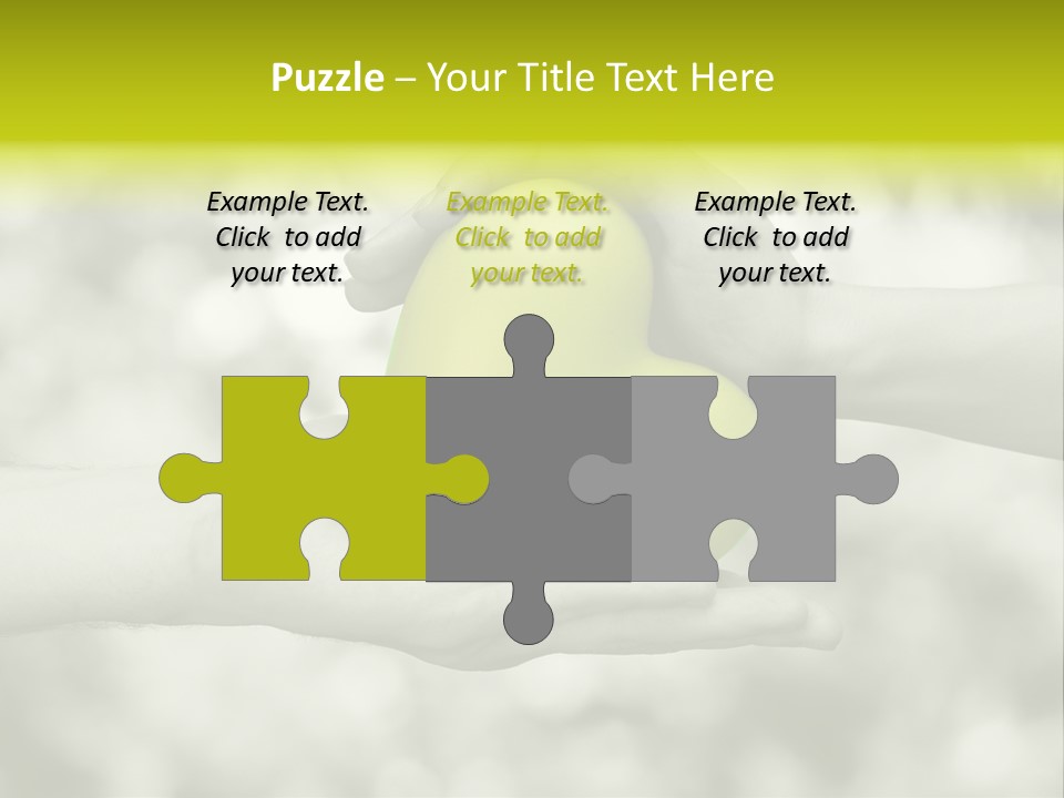 Two Hands Holding A Green Heart Powerpoint Template PowerPoint Template