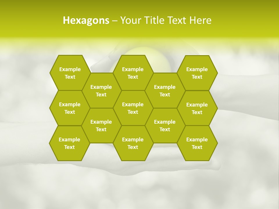 Two Hands Holding A Green Heart Powerpoint Template PowerPoint Template